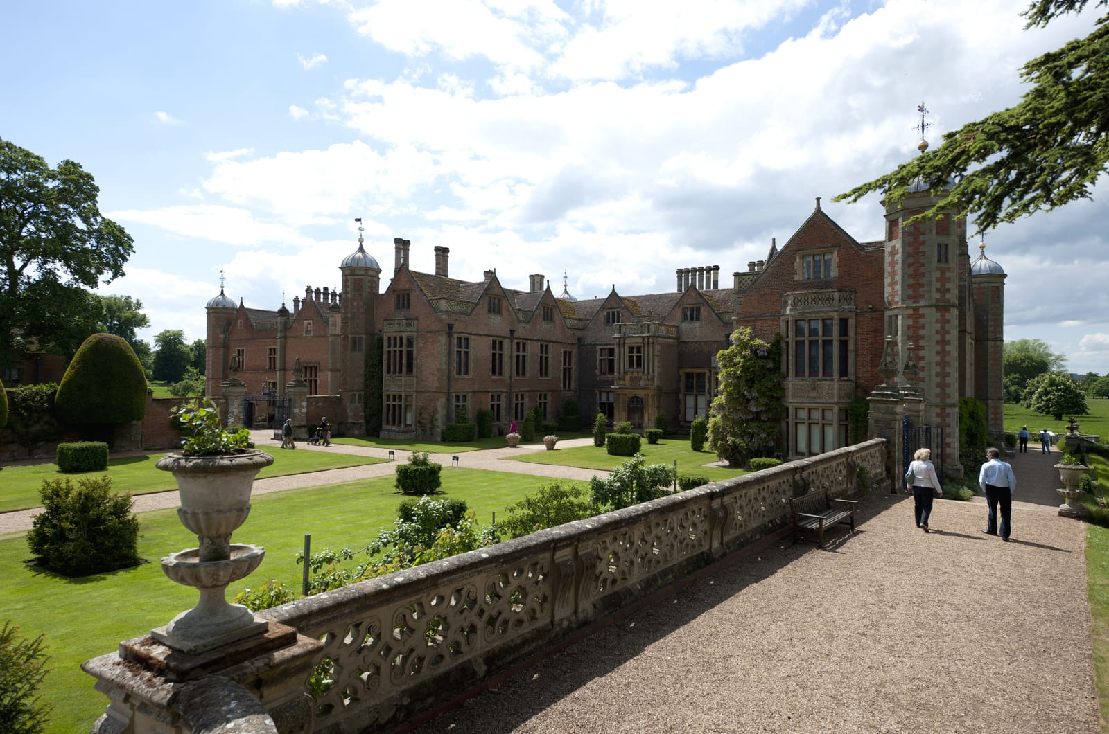 The Tudor gatehouse and front of Charlecote Park in Warwickshire