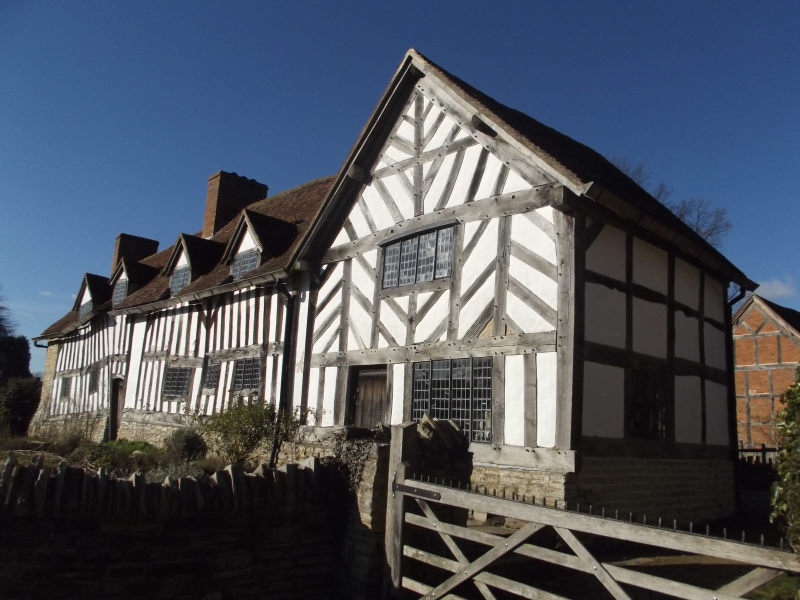 The Tudor farmhouse and outbuildings at Mary Arden's Farm in Wilmcote
