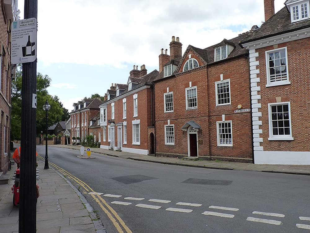 Houses along Old Town, the quiet historic quarter of Stratford-upon-Avon