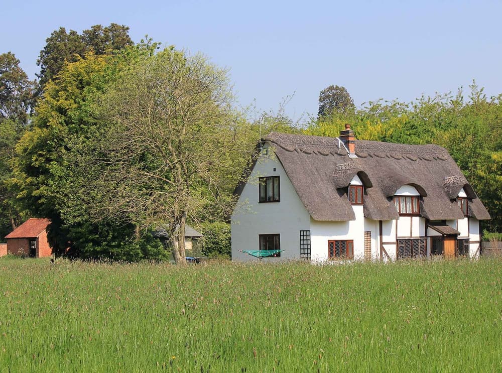 A thatched cottage in the village of Shottery near Stratford-upon-Avon
