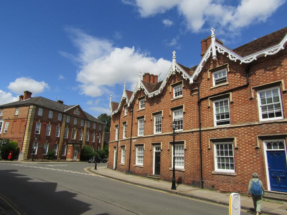 Georgian townhouses in the Old Town quarter of Stratford-upon-Avon