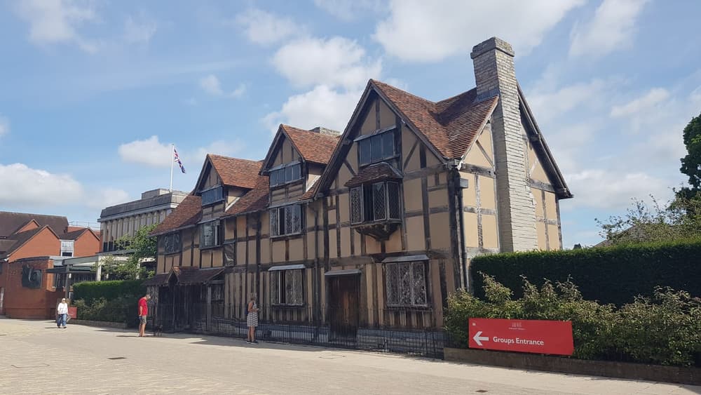 The half-timbered Shakespeare's Birthplace house on Henley Street, Stratford-upon-Avon
